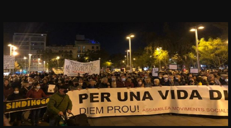 Cientos de españoles protestan por altos precios de la luz eléctrica e incrementos de servicios públicos