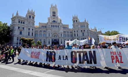Españoles protestaron en Madrid contra la cumbre de la OTAN