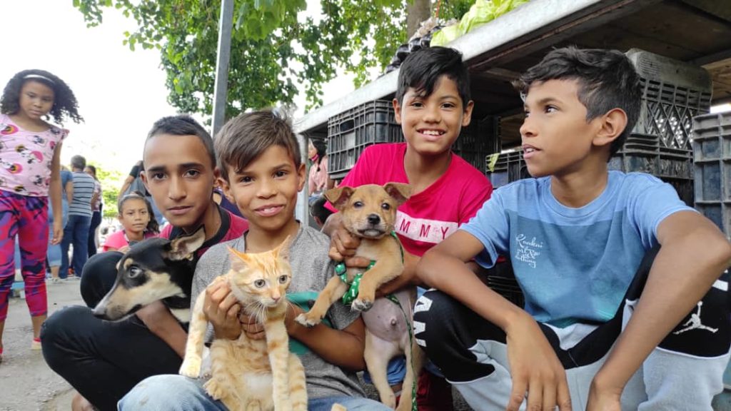 Niños acuden a las consultas para el cuidado de sus mascotas