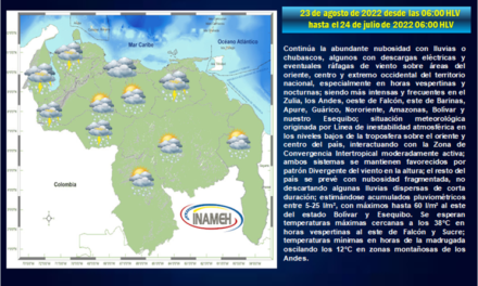 Inameh pronostica abundante nubosidad y lluvias en gran parte del país