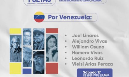 Poetas venezolanos y colombianos celebrarán Encuentro por la Paz