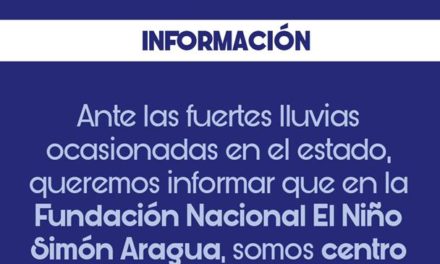 Fundación Regional Niño Simón Aragua será centro de acopio en apoyo a Las Tejerías