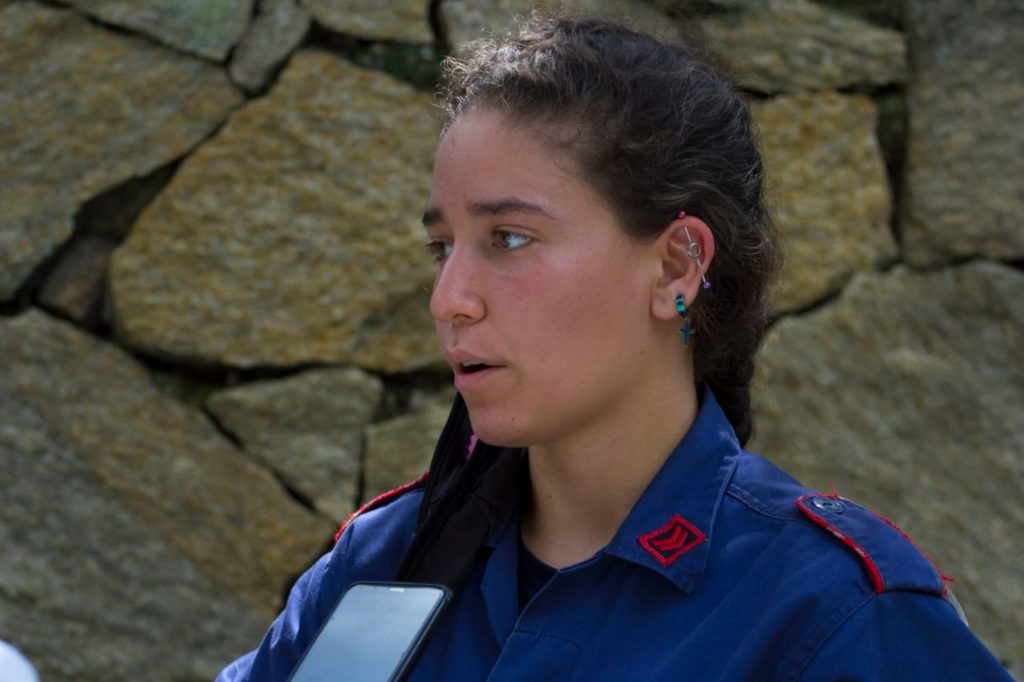 Andrea López, cabo primero de los Bomberos de la UCV