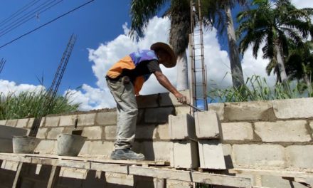 Construcción de pared en el Cementerio de Cagua avanza un 50%