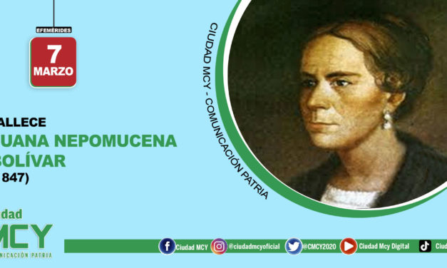 #Efeméride | 1847: Fallece Juana Nepomucena Bolívar