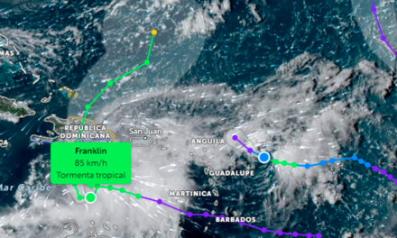 Este martes se registrarán lluvias por paso de tormenta tropical Franklin sobre el Mar Caribe