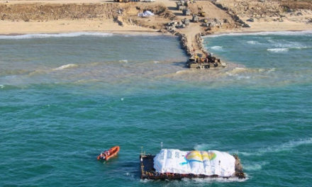 Primer barco humanitario descargó ayuda en Gaza