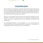 Bolivia condena intentos de golpes de Estado en contra de Maduro