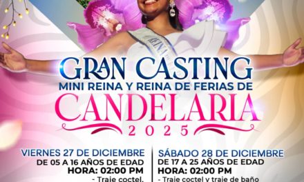 Abierto casting para Reinas de Ferias de Candelaria 2025 de Mariño