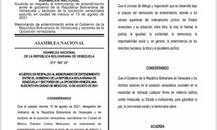 Presidente Maduro agradece a la AN aprobación y publicación en Gaceta Oficial del Memorándum Entendimiento del Diálogo