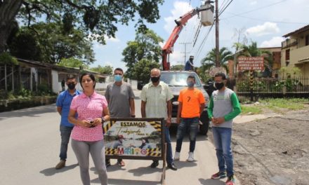Arrancó recuperación y reinstalación del alumbrado público en la avenida Rivas de Mariño