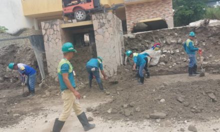 Cuadrillas del Gobierno Bolivariano trabajan en limpieza de las casas de la calle El Dique