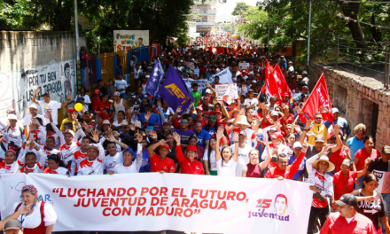 Juventud revolucionaria de Aragua desbordó las calles de San Mateo