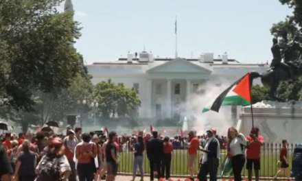 Bomba de humo estalló afuera de la Casa Blanca en medio de protesta por Palestina