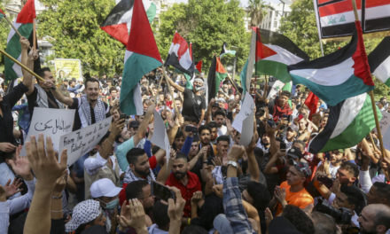 Palestinos y sirios protestan en apoyo a Gaza