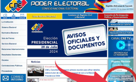 Página web del Consejo Nacional Electoral está nuevamente en línea