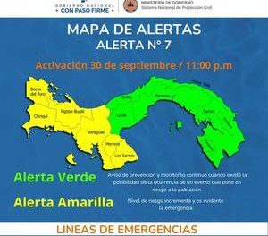 Regiones de Panamá en alerta amarilla por intensas lluvias