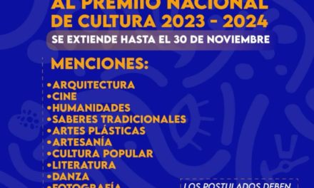 Extienden la convocatoria para los Premios Nacionales de Cultura