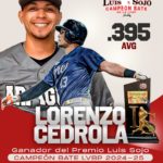 Lorenzo Cedrola, campeón bate en la LVBP, gana el Premio Luis Sojo