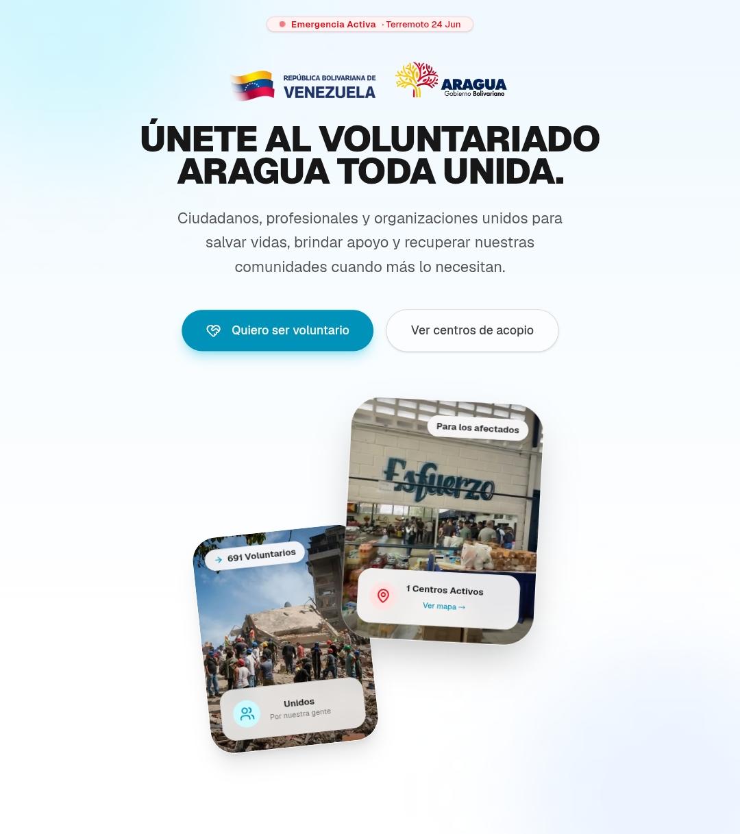 Aragua organiza voluntariado para atender emergencia tras eventos sísmicos