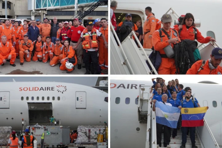 Más ayuda humanitaria, médicos y rescatistas de Argentina llegan a Venezuela