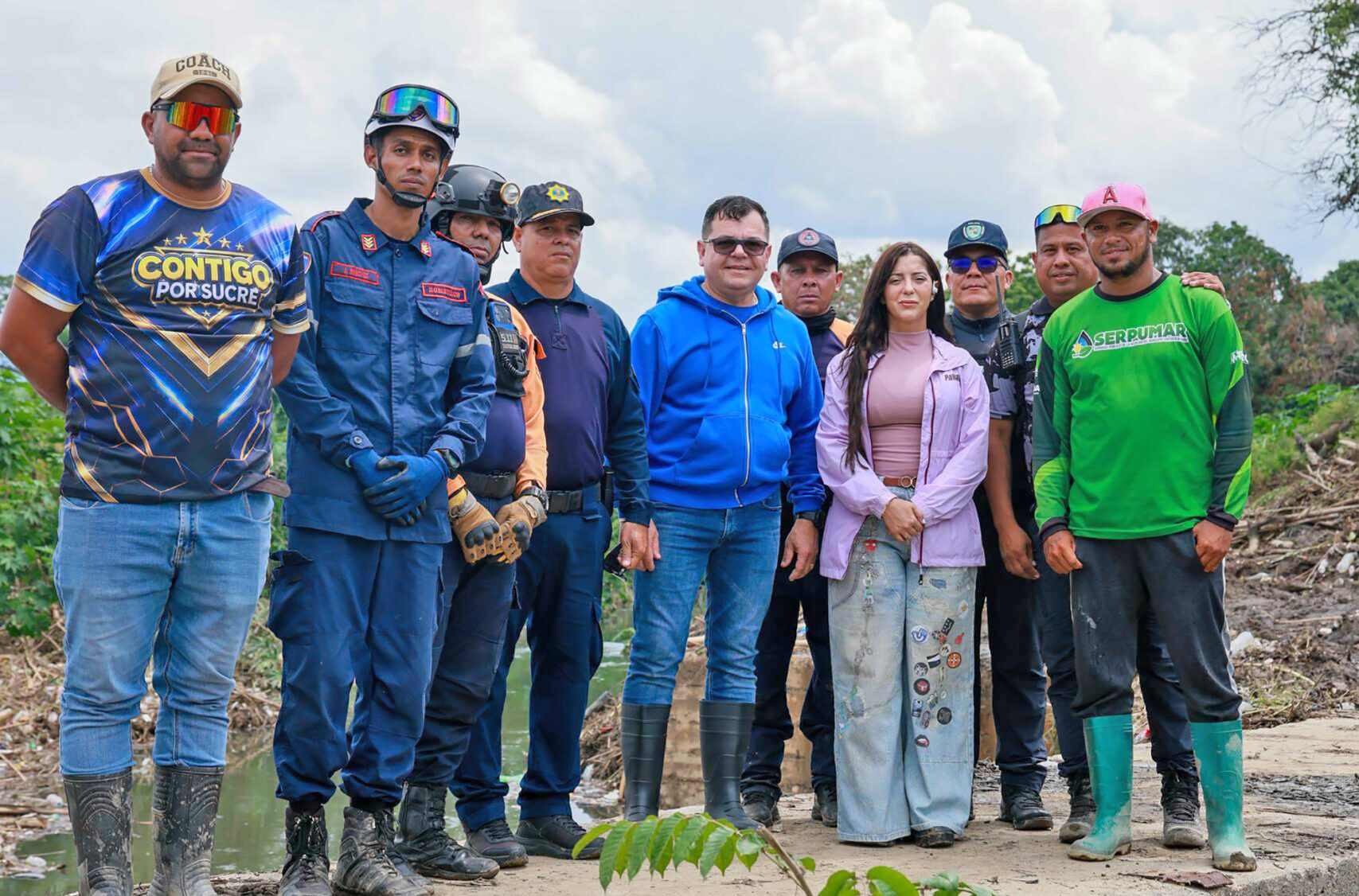 Gobernadora Joana Sánchez inspeccionó labores de dragado en el dique Aragua