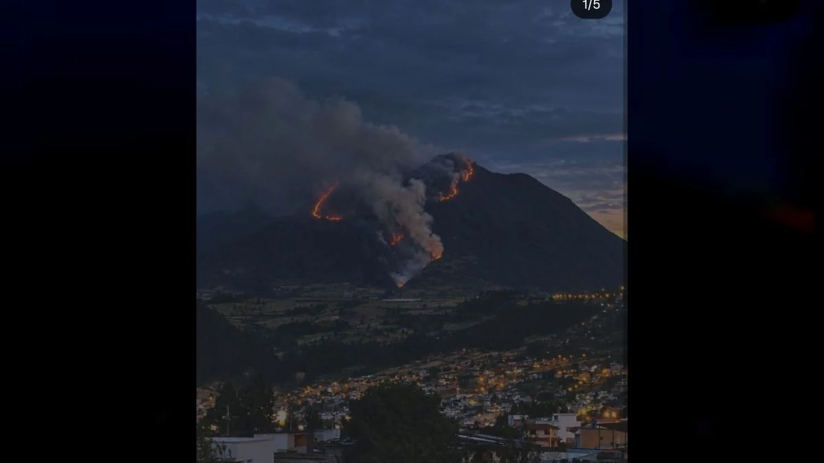 Incendio en el volcán Imbabura devora 270 hectáreas en Ecuador