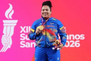 Naryury Pérez conquista oro en halterofilia en los Juegos Suramericanos Santa Fe 2026